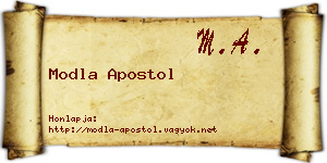 Modla Apostol névjegykártya